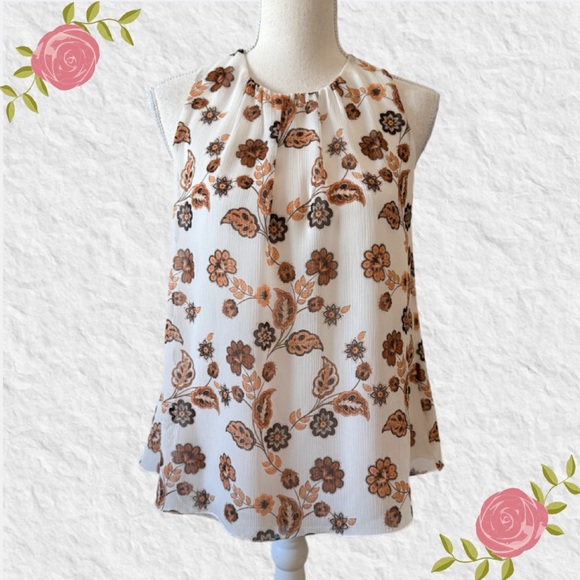 Calvin Klein Sleeveless Pleat Front Blouse - Picture 3 of 11